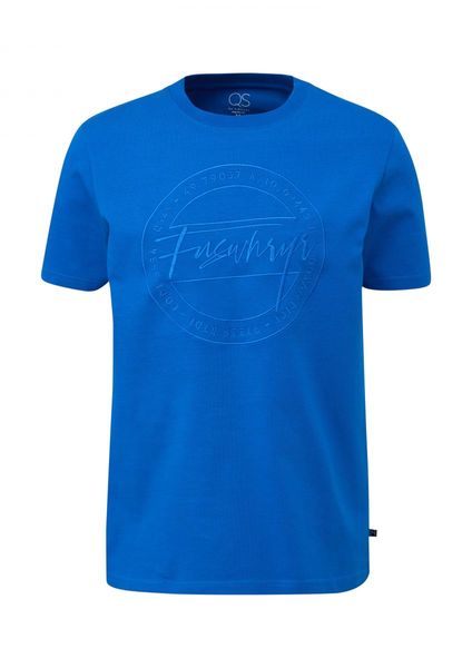 Q/S designed by T-shirt en coton avec broderie - bleu (55L0)