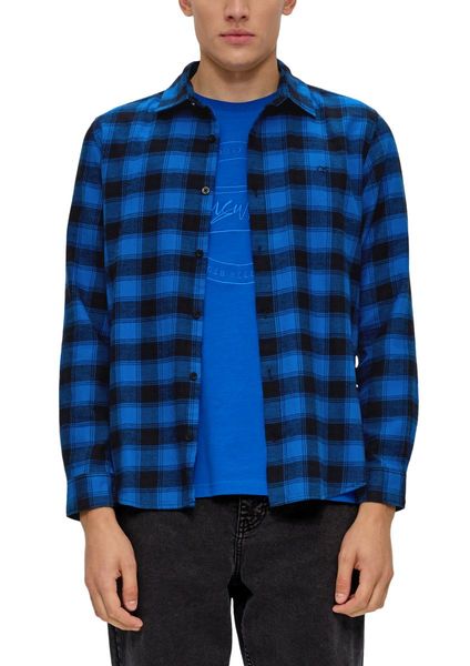 Q/S designed by Slim: Twill shirt - blue/black (55N0)
