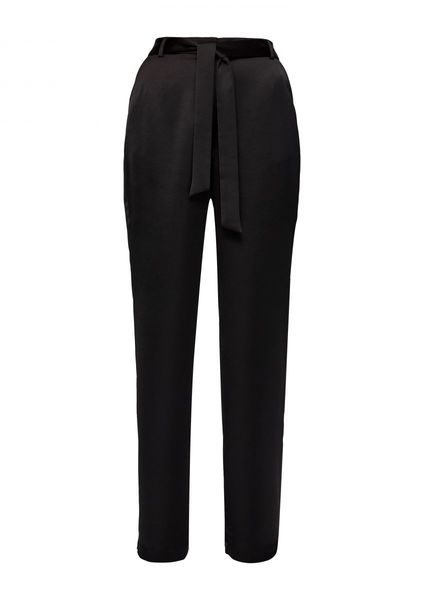 s.Oliver Black Label Regular fit: Flowing satin trousers  - black (9999)