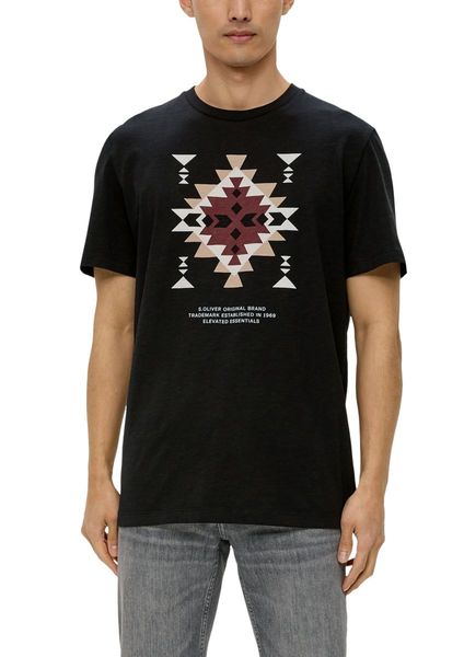 s.Oliver Red Label T-Shirt mit Flammgarnstruktur   - schwarz (99D1)
