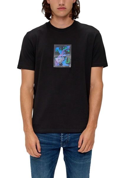 Q/S designed by T-Shirt avec un appliqué en hologramme  - noir (99D0)