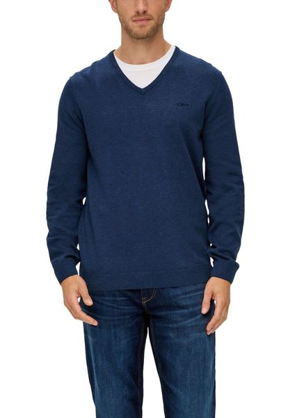 s.Oliver Red Label Regular fit: fine knit sweater - blue (58W1)