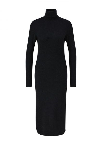 Q/S designed by Fine knit midi dress  - black (99W0)