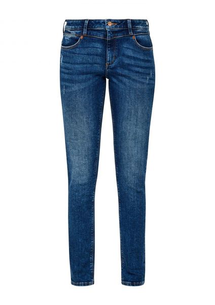 Q/S designed by Slim: Stretchige Used-Jeans   - blau (56Z4)