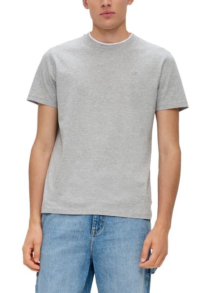 Q/S designed by T-shirt with layering crew neck   - gray (94L0)