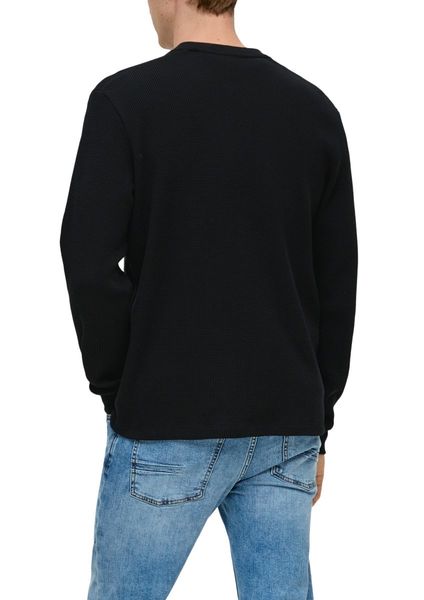 s.Oliver Red Label Sweatshirt mit Waffelpiqué-Struktur - schwarz (9999)
