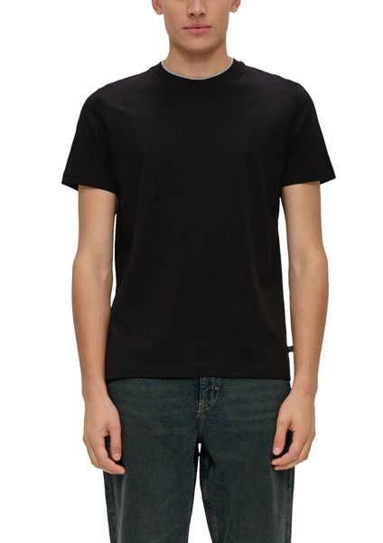 Q/S designed by T-shirt à col roulé superposé   - noir (99L0)