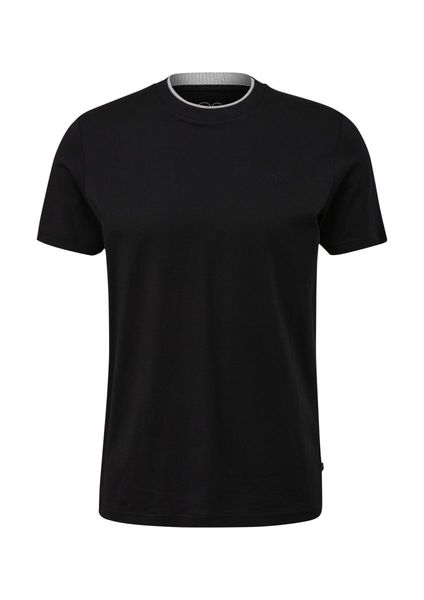 Q/S designed by T-shirt à col roulé superposé   - noir (99L0)
