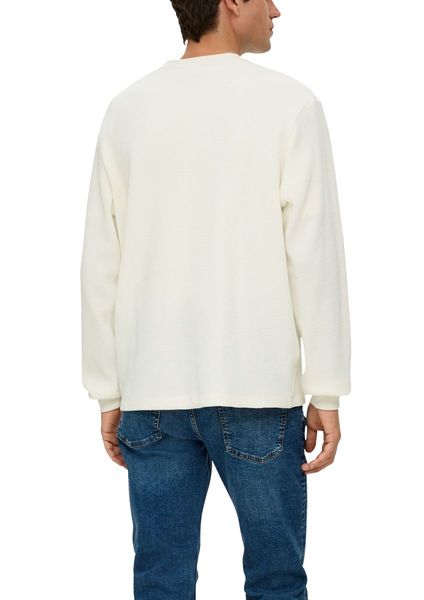 s.Oliver Red Label Sweatshirt with waffle piqué structure - white (0240)