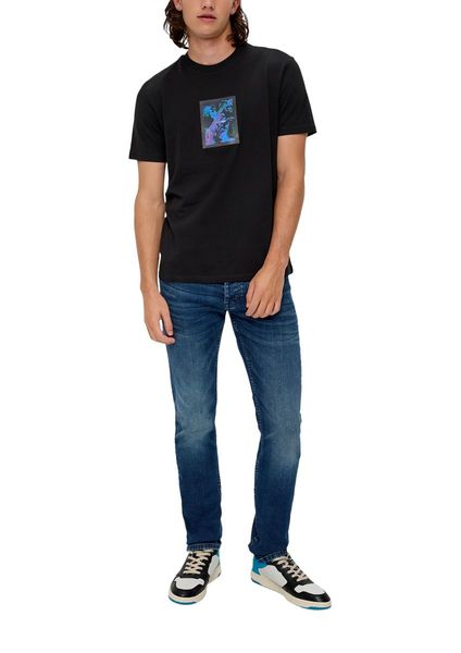 Q/S designed by T-Shirt avec un appliqué en hologramme  - noir (99D0)