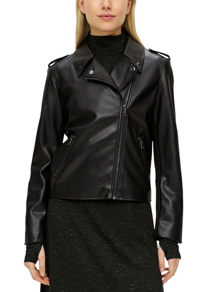 s.Oliver Red Label Jacket made from a mix of materials in a leather look - black (9999)