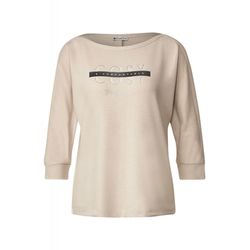 Street One Shirt with shimmer wording - beige (35379)