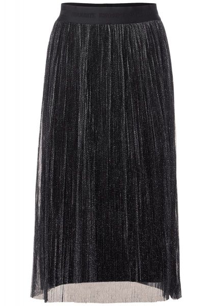 Street One Pleated skirt with glitter - black (10001)