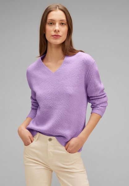 Street One Chunky knit jumper - purple (15290)