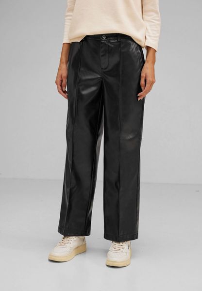 Street One Casual fit PU trousers - black (10001)