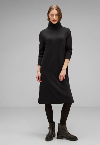 Street One Knitted dress with turtleneck - black (10001)