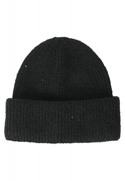 Cecil Knitted hat with sequins - black (10001)