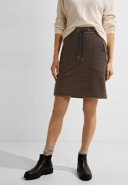 Cecil Jacquard Joggstyle Skirt - blue/brown (34077)