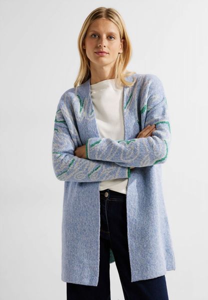 Cecil Open cardigan with wording - blue (34929)