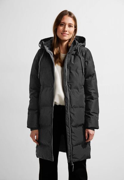 Cecil Quilted coat with - S - (10001) hood black