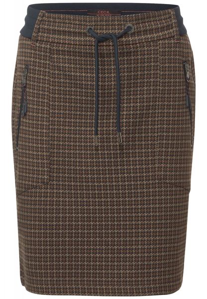 Cecil Jacquard Joggstyle Skirt - blue/brown (34077)