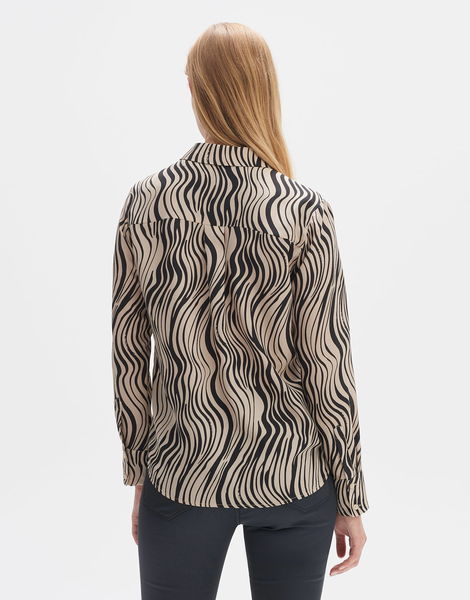Opus Print blouse - Falkine glam - black/beige (2068)