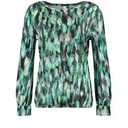 Gerry Weber Edition Patterned blouse top with fabric panelling  - green (05098)