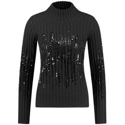 Gerry Weber Edition Pullover mit Seidenanteil und Paillettenbesatz - schwarz (11000)