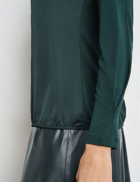 Gerry Weber Edition T-shirt fluide à manches longues avec patch matériel - vert (50939)