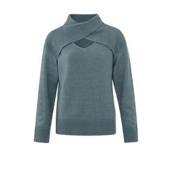 Yaya Sweater with neckline detail - blue (84214)
