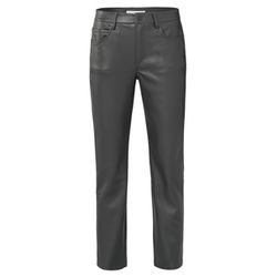 Yaya Straight-leg trousers in imitation leather - gray (90203)