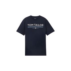 Tom Tailor T-Shirt mit Logo Print - blau (10668)