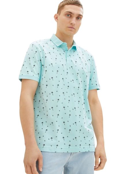Tom Tailor Denim Poloshirt mit Allover-Print - blau (31913)