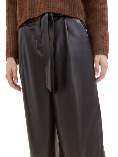 Tom Tailor Faux leather trousers - black (14482)