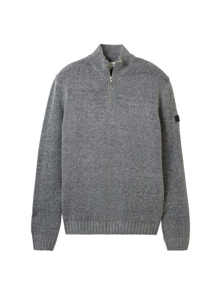 Tom Tailor Pull-over en tricot troyer avec polyester recyclé - gris (12035)