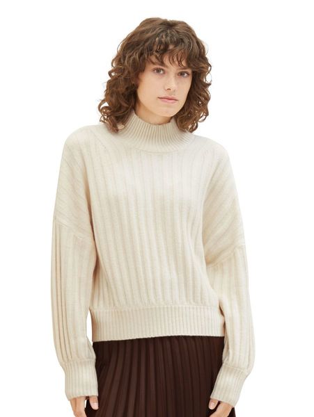 Tom Tailor Strickpullover mit Rippstruktur - braun (17573)