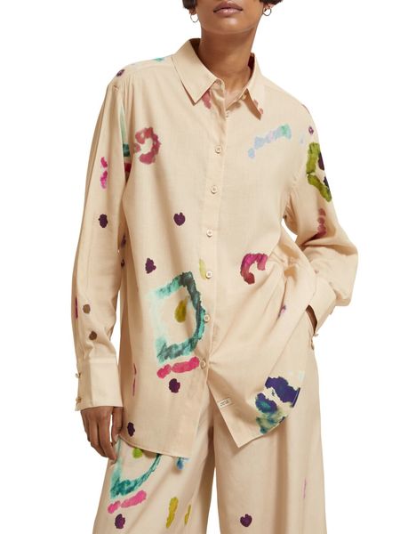 Scotch & Soda Hemd mit Batik-Print - beige (6672)