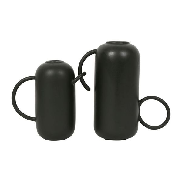 SEMA Design Lot de 2 vases - Arty - noir (Noir)