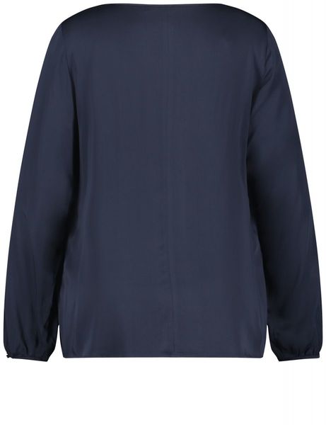 Samoon Haut de blouse en satin aux reflets mats - bleu (08450)
