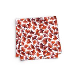 Mr. Célestin Pocket square - white/red (Rust Gingko )
