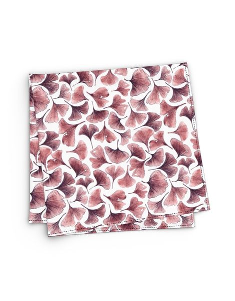Mr. Célestin Pocket square - Icho - white/red/brown (Old Pink )
