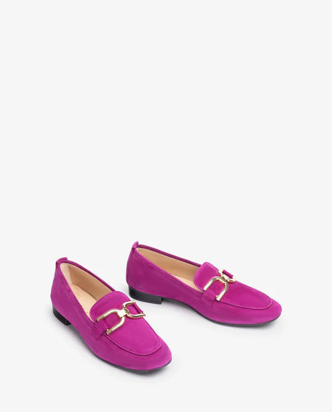 Unisa Loafers with a square toe - gold/violet/purple (MAGENTUM)