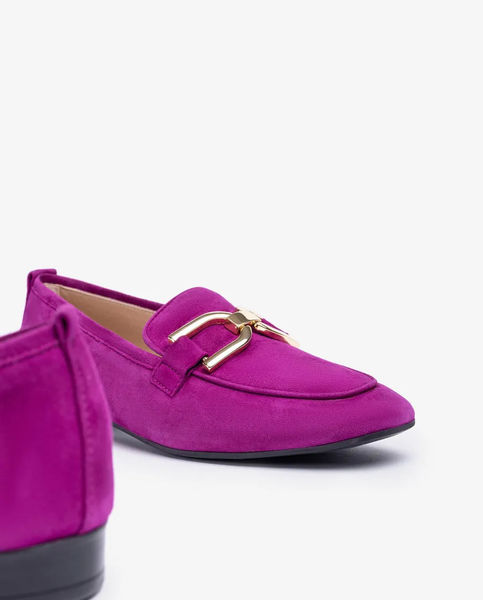 Unisa Loafers with a square toe - gold/violet/purple (MAGENTUM)