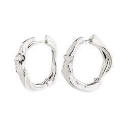 Pilgrim Recycled large hoops - Anne - silver (SILVER)