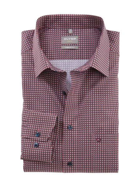 Olymp Comfort Fit : business shirt - red/blue (39)