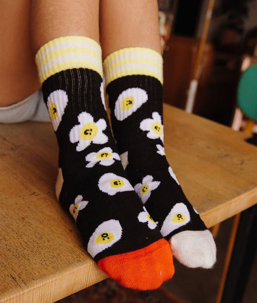 Hello Hossy Socks - Eggs  - black/yellow (00)