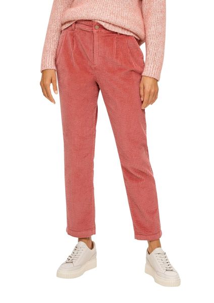 s.Oliver Red Label Regular: Pantalon à pinces en velours côtelé  - rose (2074)