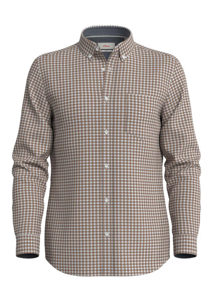 s.Oliver Red Label Cotton stretch check shirt   - brown (84N1)