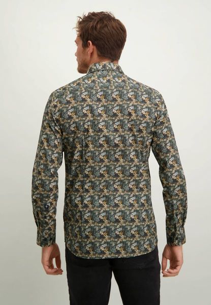 State of Art Shirt with botanical print - blue (5923)