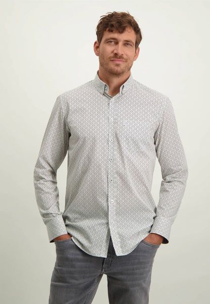 State of Art Shirt with an all-over pattern - white/yellow/blue (1123)